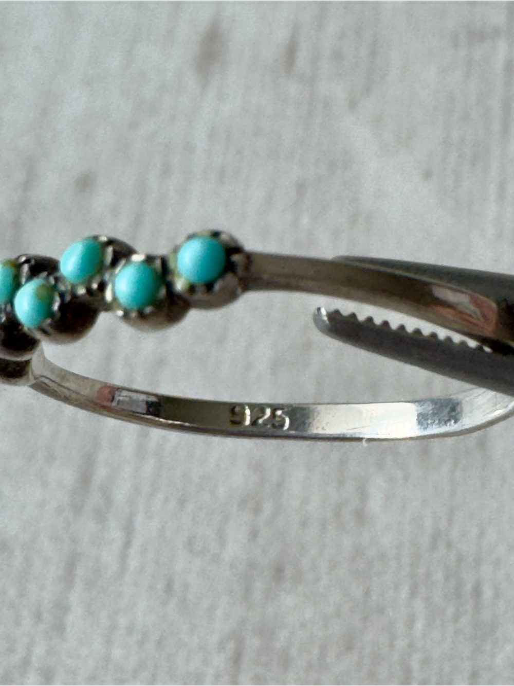 Sterling Silver Turquoise Bead Stack Ring - Women's Jewelry-size 7.5 - Picture 5 of 5